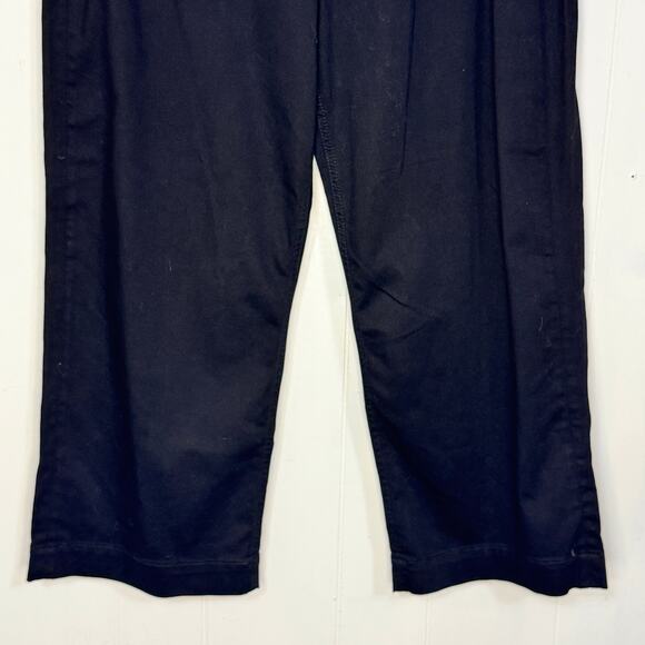 Jen7 Womens Pants Black Cropped Wide Leg High Rise Pockets Zip Button Close New - Picture 3 of 16